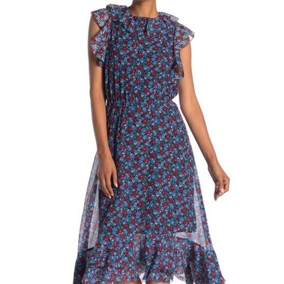 Neiman Marcus Dresses & Skirts - Robert Rodriguez 10 Cotton Silk Floral Print Midi Dress